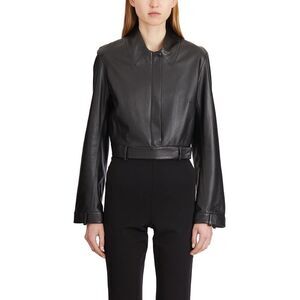 SWORD Leather Belted Cropped Jacket Women BLACK Coats & Jackets